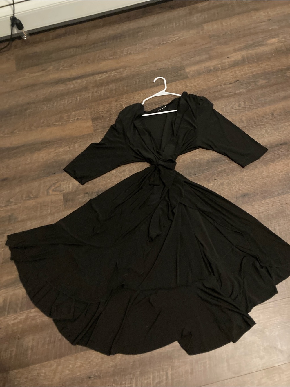 Kiyonna Black Flowy Wrap Dress